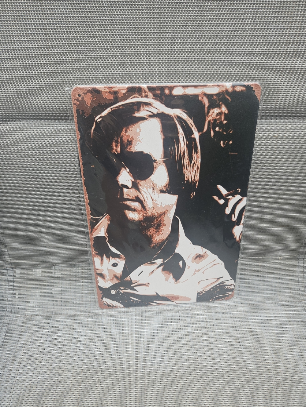 Copper-Tone Retro Portrait Metal Wall Art - Black & Copper
